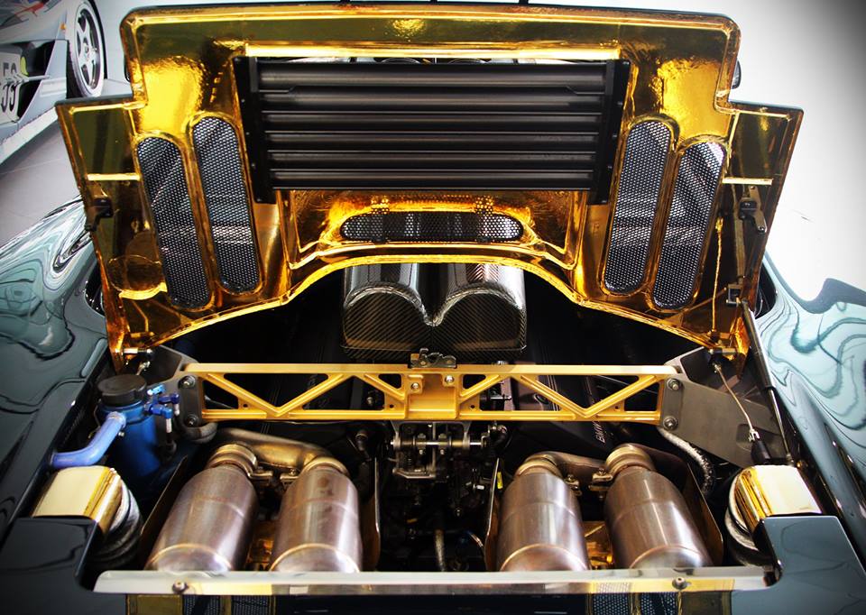 F1 engine bay with .8 ounces of gold used to make each one. Photo: tumblr