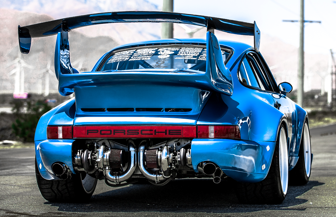 Porsche 911 with upgraded twin turbo system. Photo: Pinterest